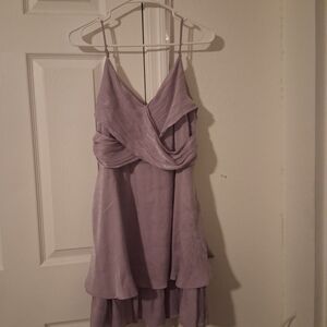 SHEIN Lilac Ruffled Dress with Spaghetti Straps